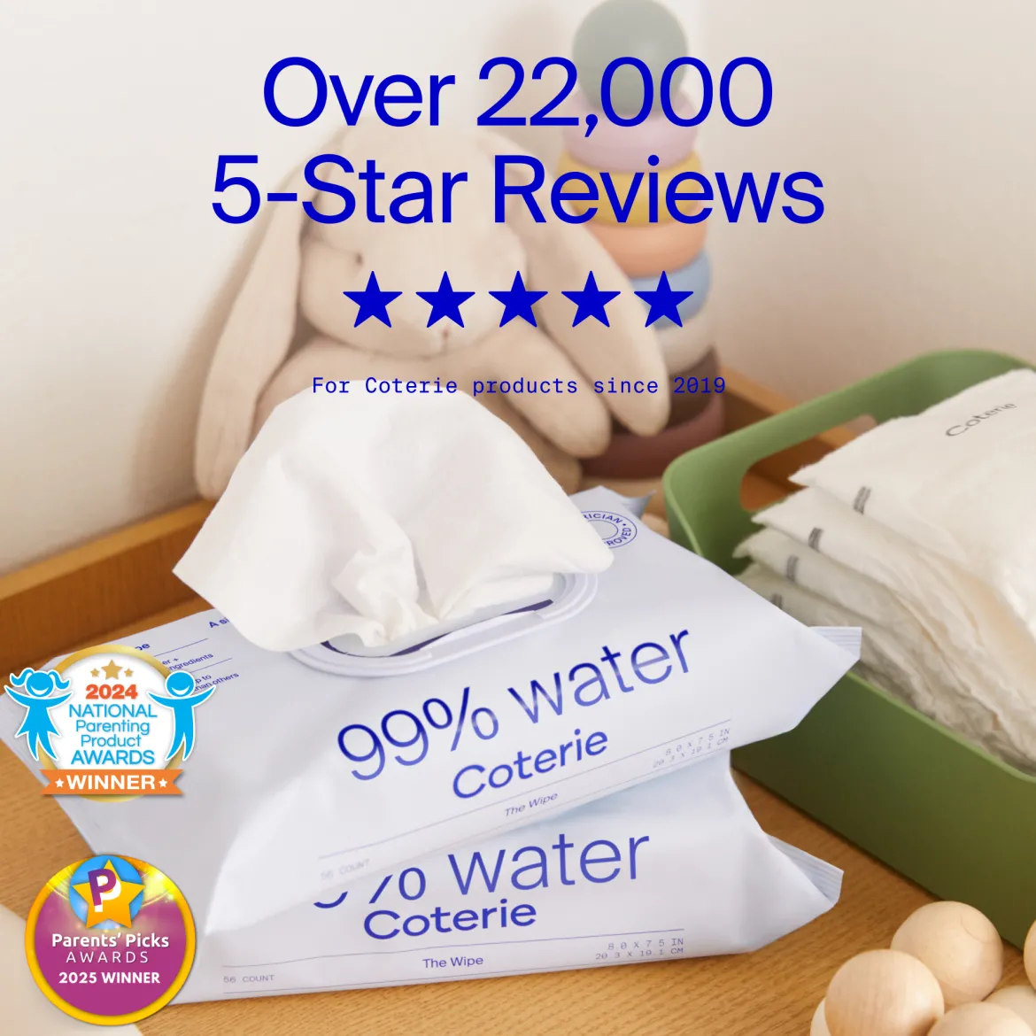 99% Water Travel Baby Wipes