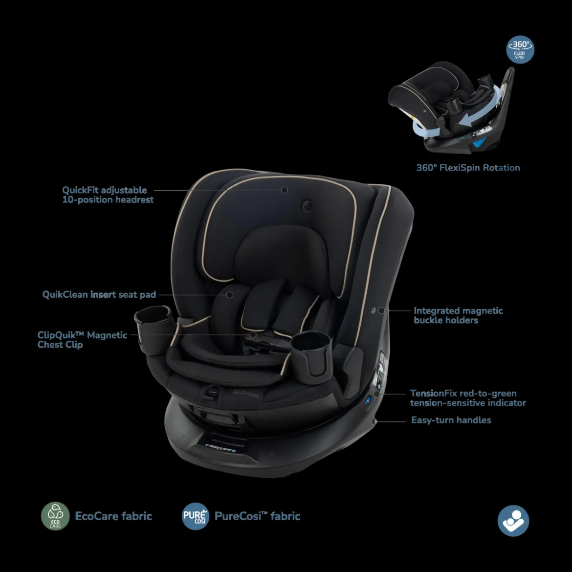 Andi 360° Rotating All-in-One Convertible Car Seat