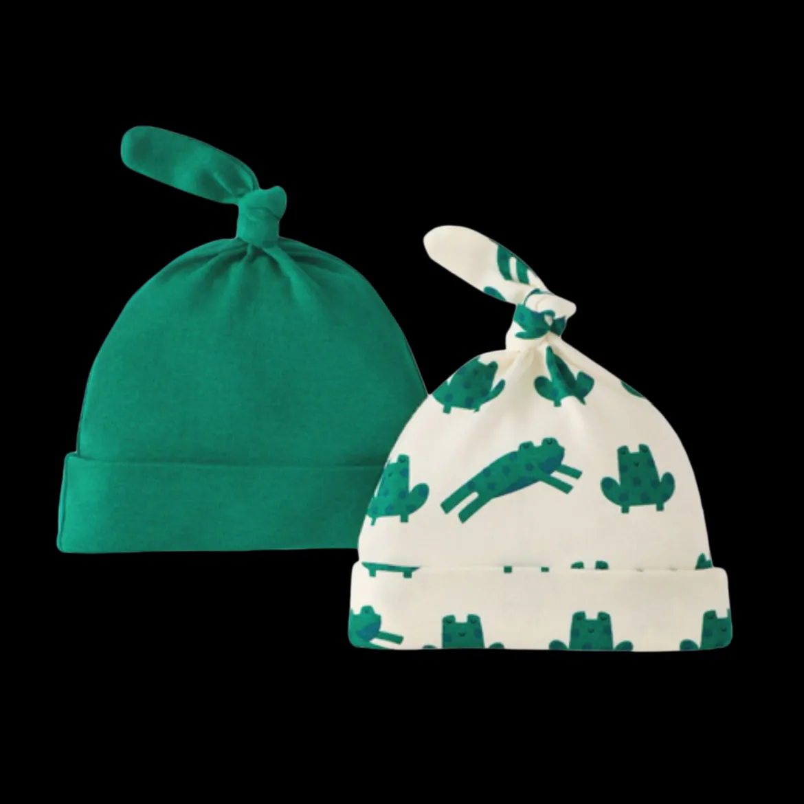 Baby Organic Cotton Top Knot Hat (2 Pack)