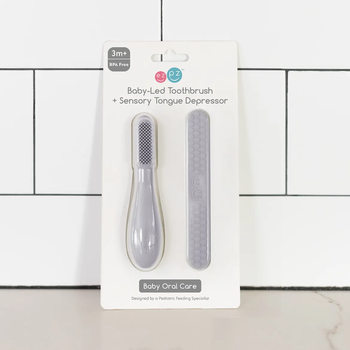 Baby-Led Toothbrush + Sensory Tongue Depressor Dual Pack