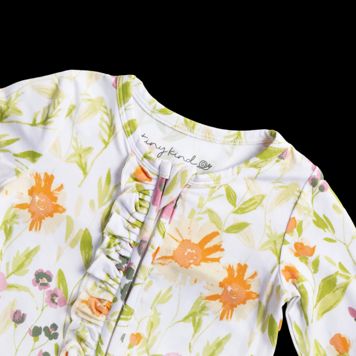 Bamboo Viscose Ruffle 2-Way Zip Footie