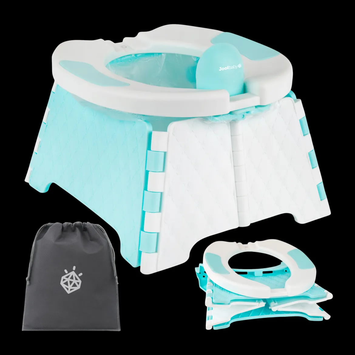 Collapsible Travel Potty Chair with Travel Bag & 30 Replacement Bags