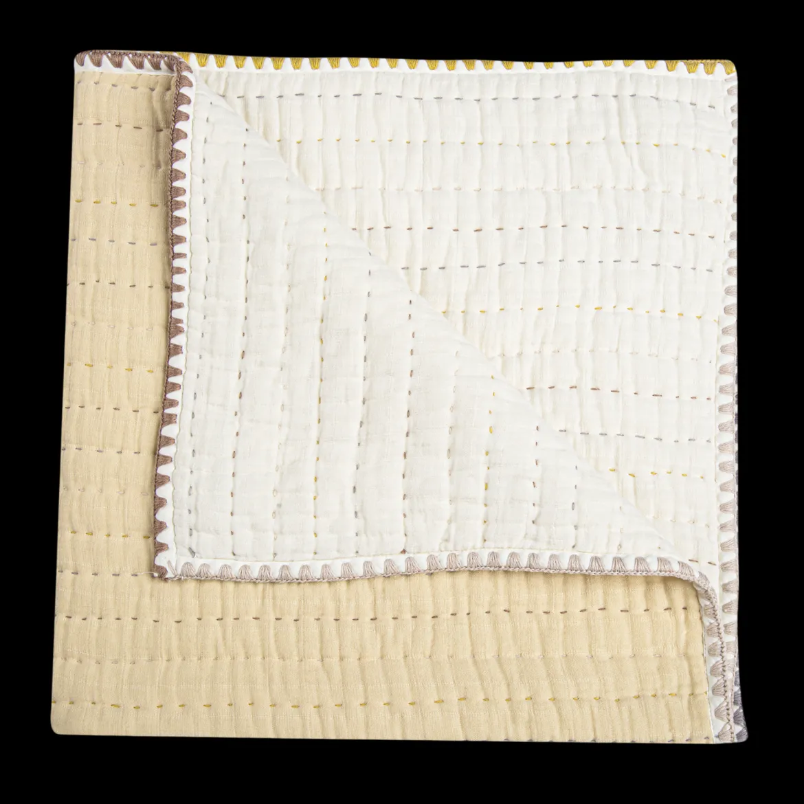 Cotton Muslin Kantha Baby Quilt