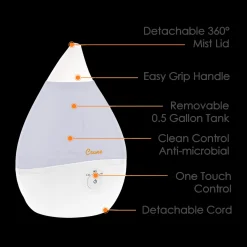 Droplet Ultrasonic Cool Mist Humidifier - 0.5 Gallon)