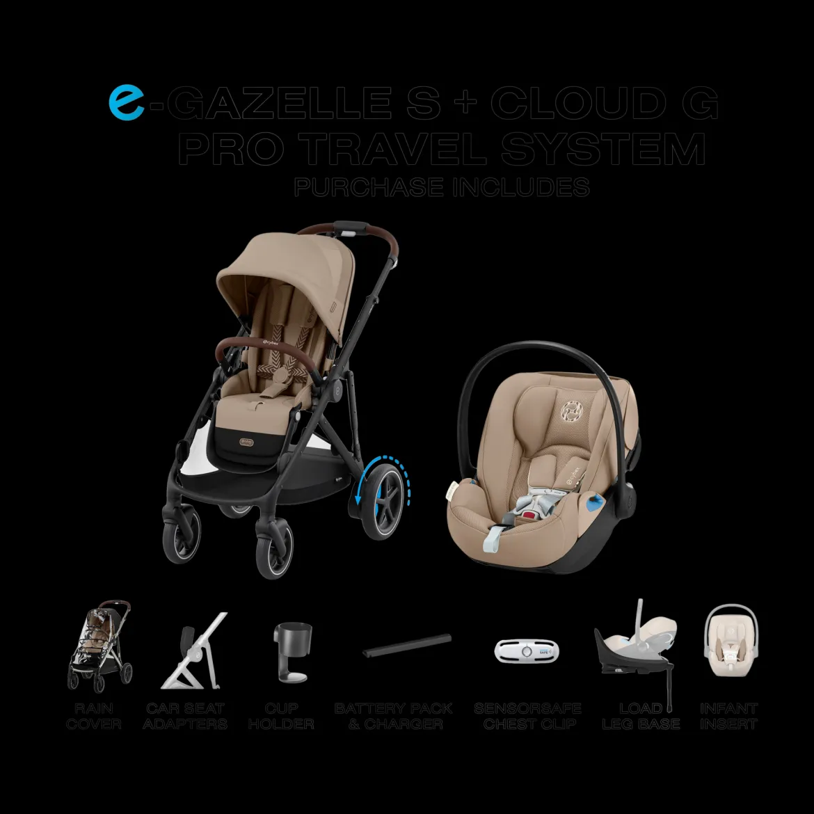 eGazelle S Stroller + Cloud G Pro Travel System