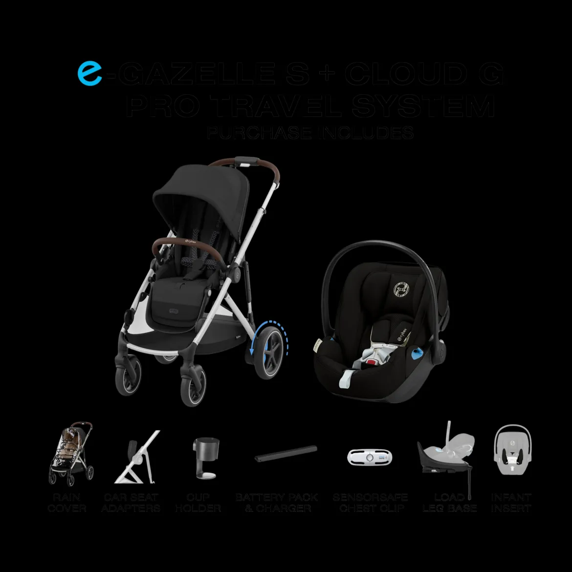 eGazelle S Stroller + Cloud G Pro Travel System