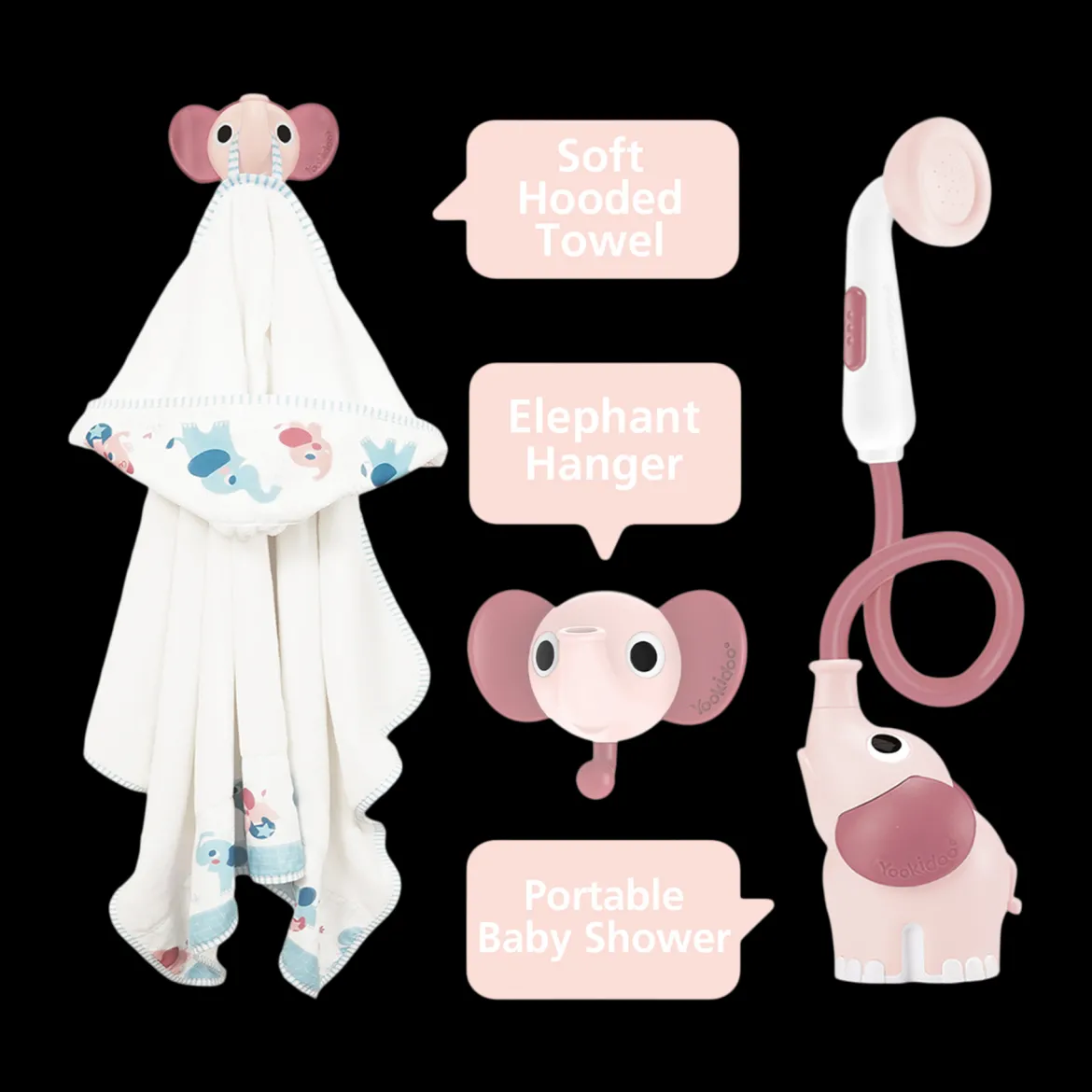 Elephant Baby Shower Bath Toy Set
