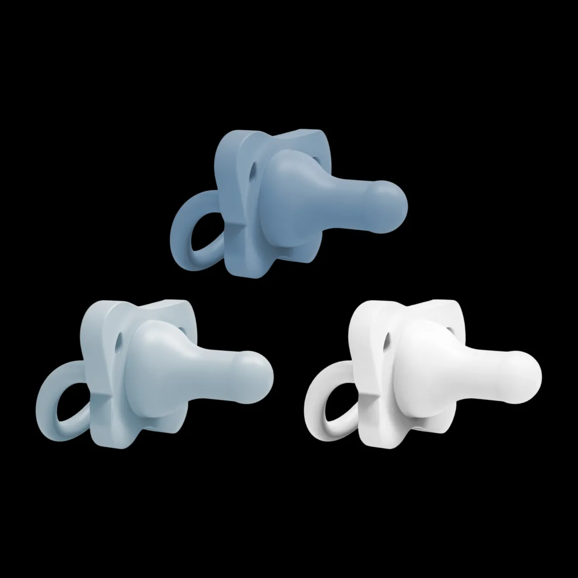 HappyPaci One-Piece Silicone Pacifier (3 Pack)