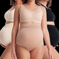 High-Waisted Pregnancy Seamless Soft Belly Support Panties (3 Pack)