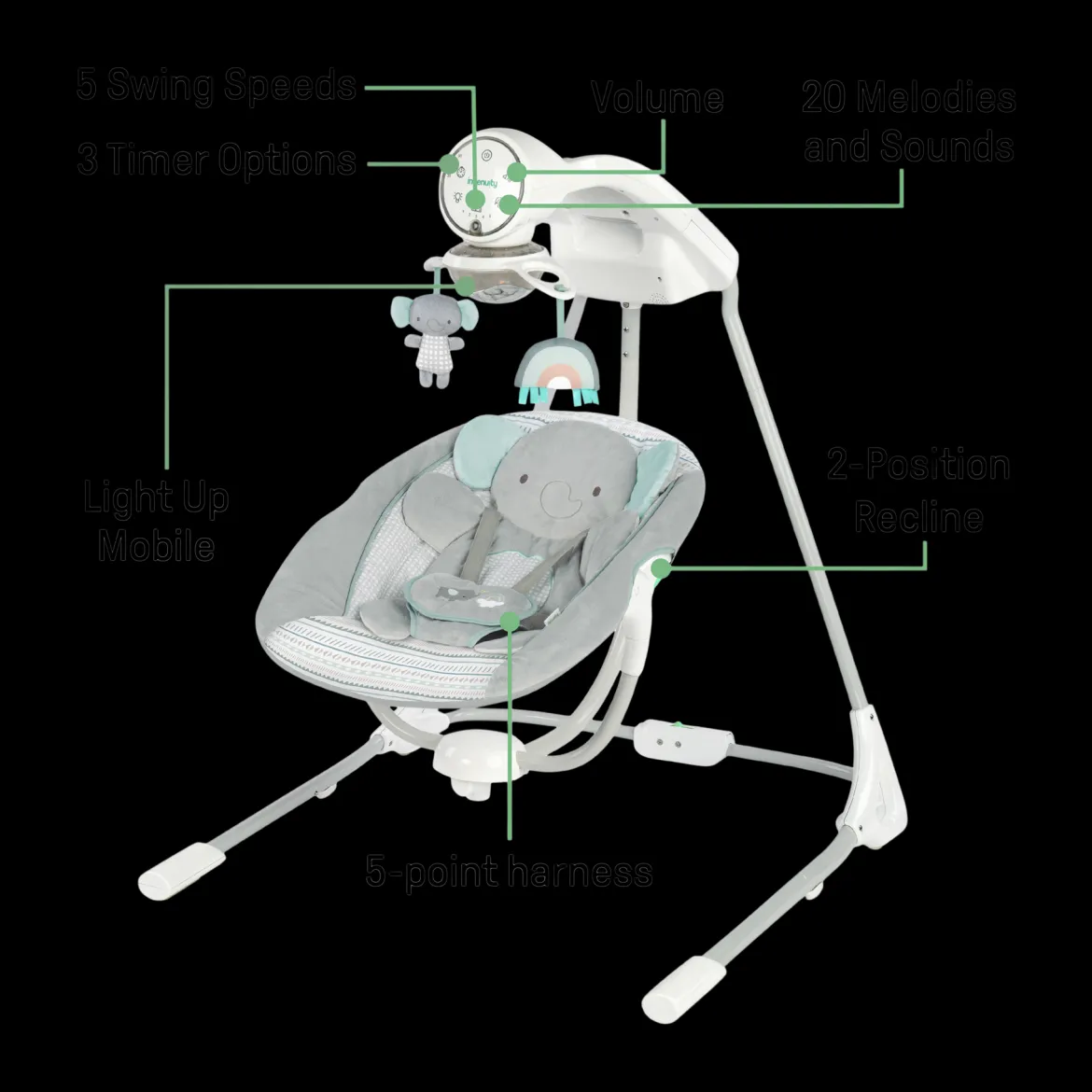 InLighten Soothing Baby Swing