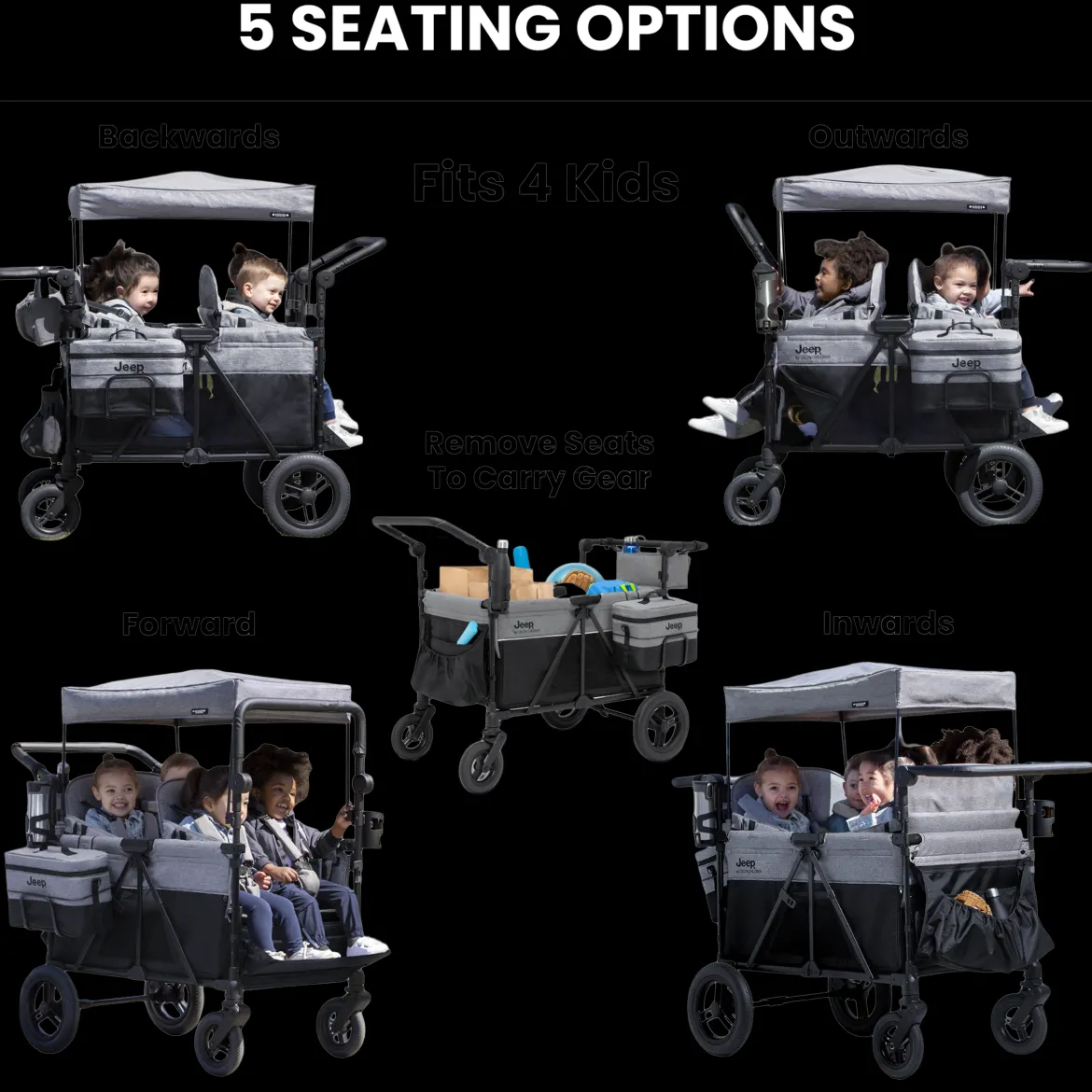 Jeep Wrangler Deluxe 4 Seater Stroller Wagon