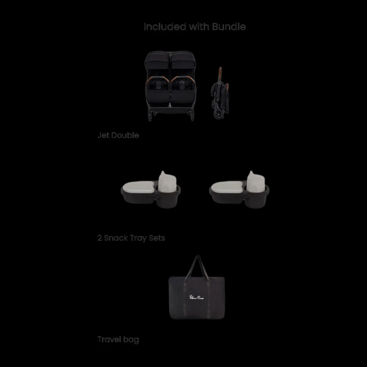 Jet Double Stroller and Accessory Bundle