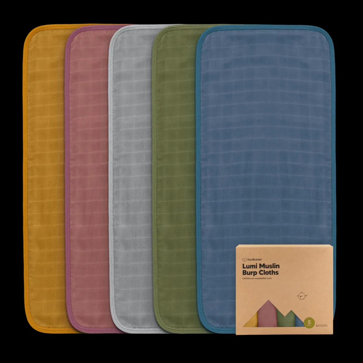 Lumi Muslin Burp Cloths (5 Pack)