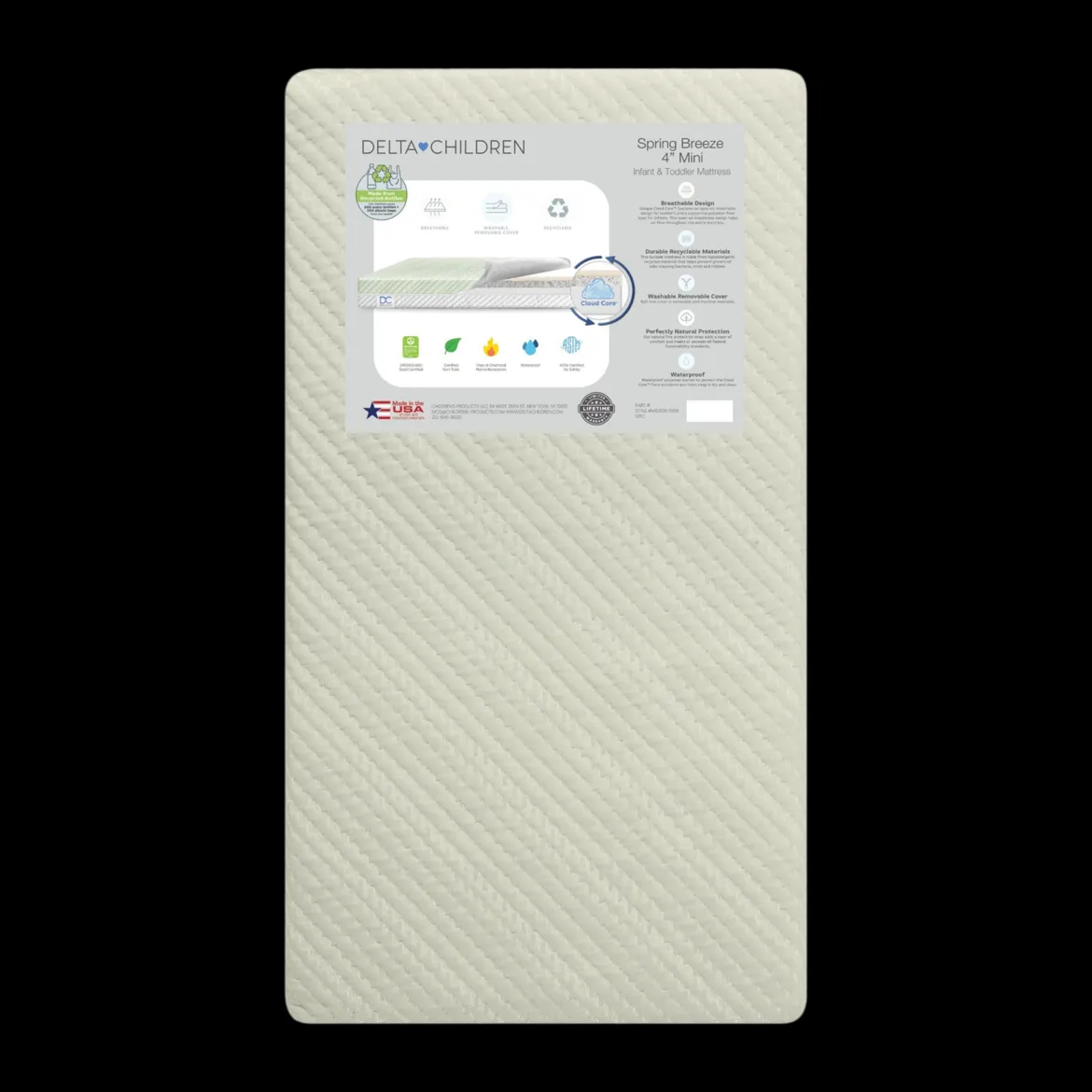 Mini Crib Size Spring Breeze 4-inch Breathable Mattress