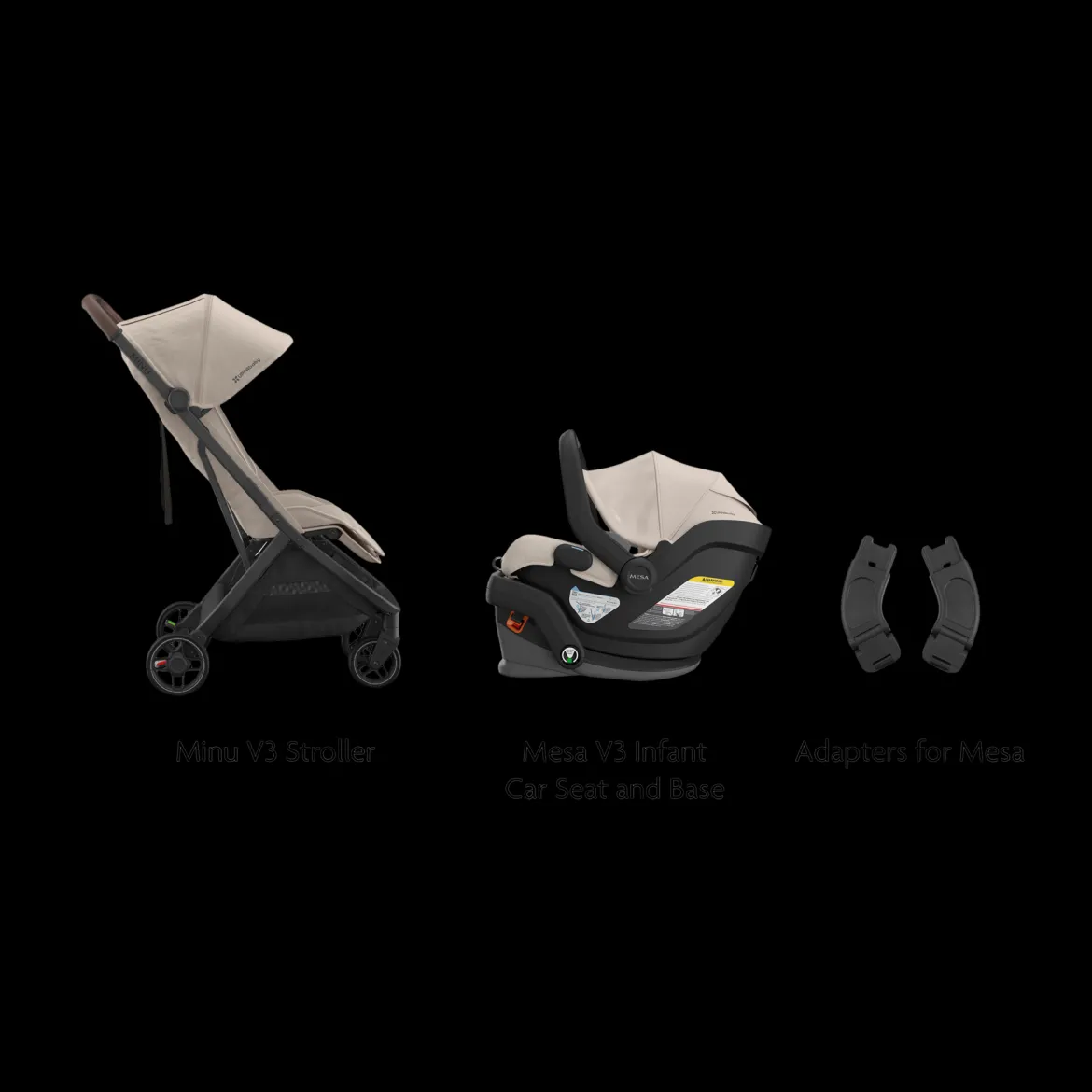 Minu V3 Stroller, Mesa V3 & Car Seat Adapters