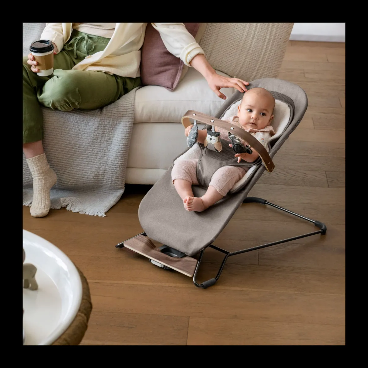 Mira 2-in-1 Bouncer and Seat & Toy Bar Bundle
