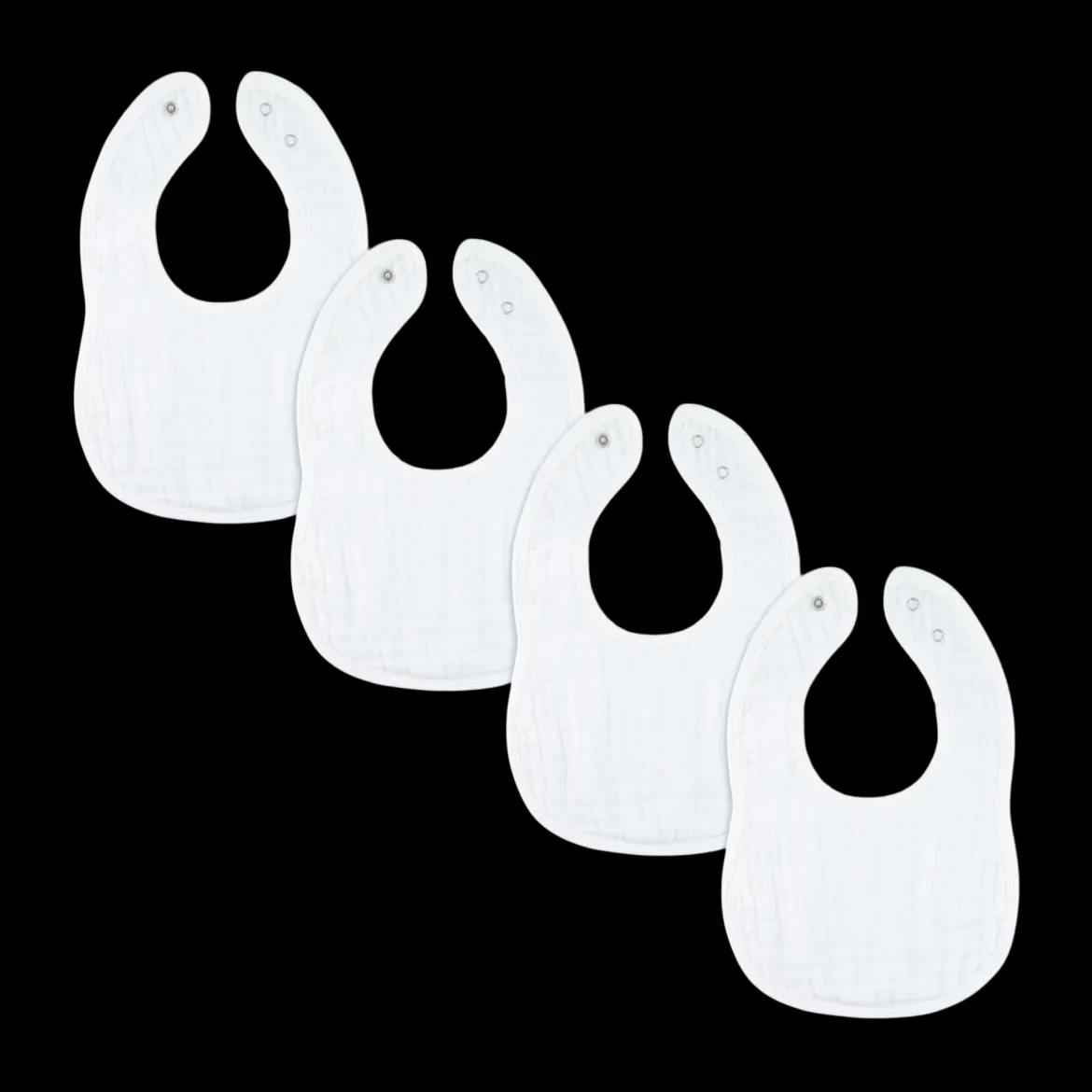 Muslin Bibs with Adjustable Snaps (4 Pack)