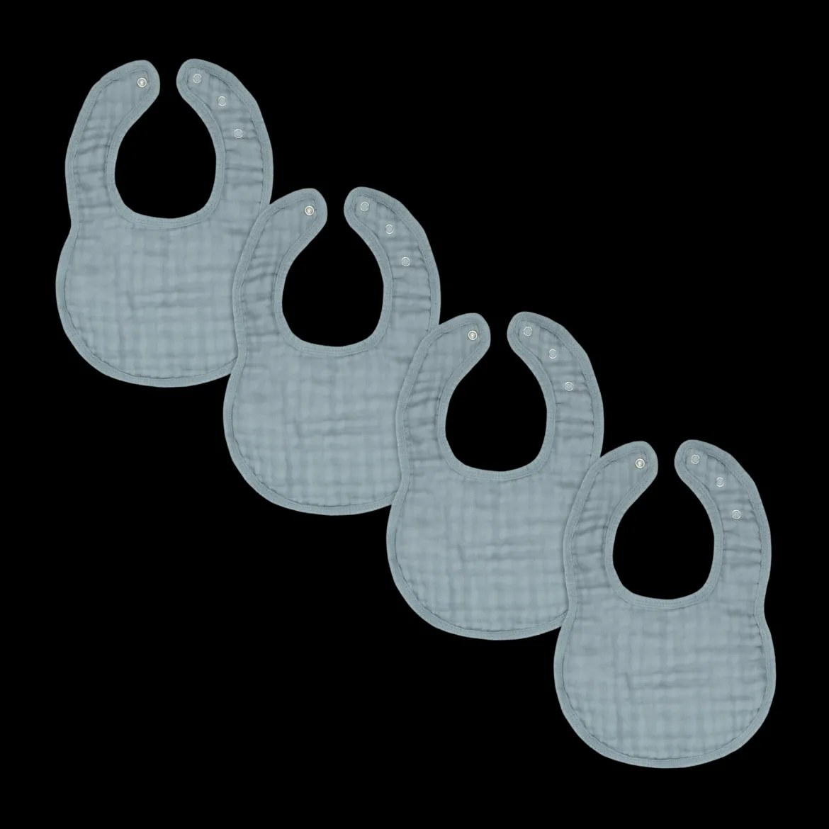 Muslin Bibs with Adjustable Snaps (4 Pack)