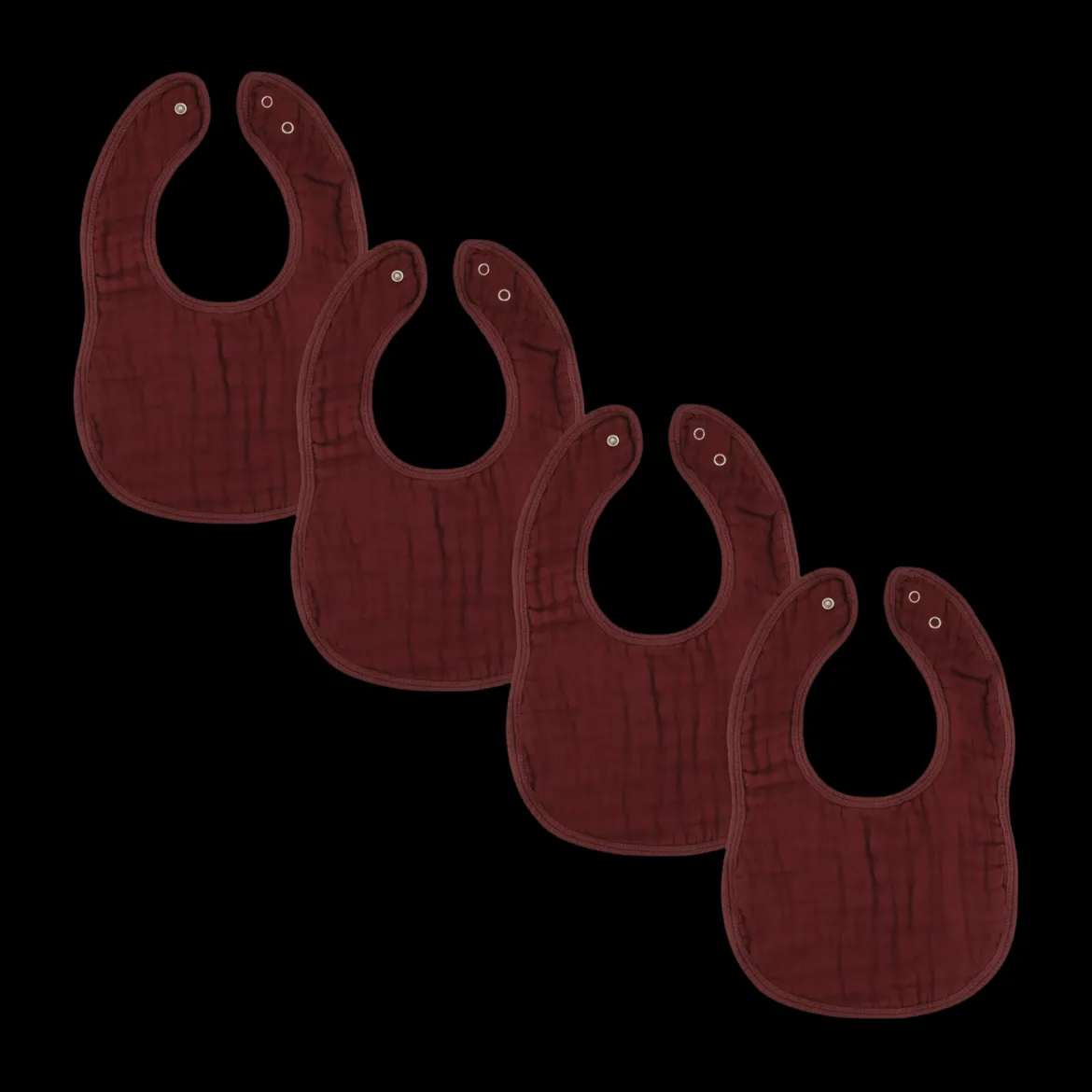 Muslin Bibs with Adjustable Snaps (4 Pack)