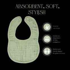 Muslin Bibs with Adjustable Snaps (4 Pack)