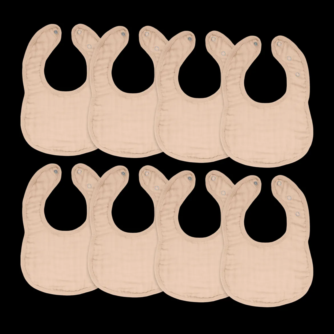 Muslin Bibs with Adjustable Snaps (8 Pack)