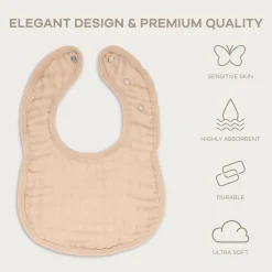 Muslin Bibs with Adjustable Snaps (8 Pack)