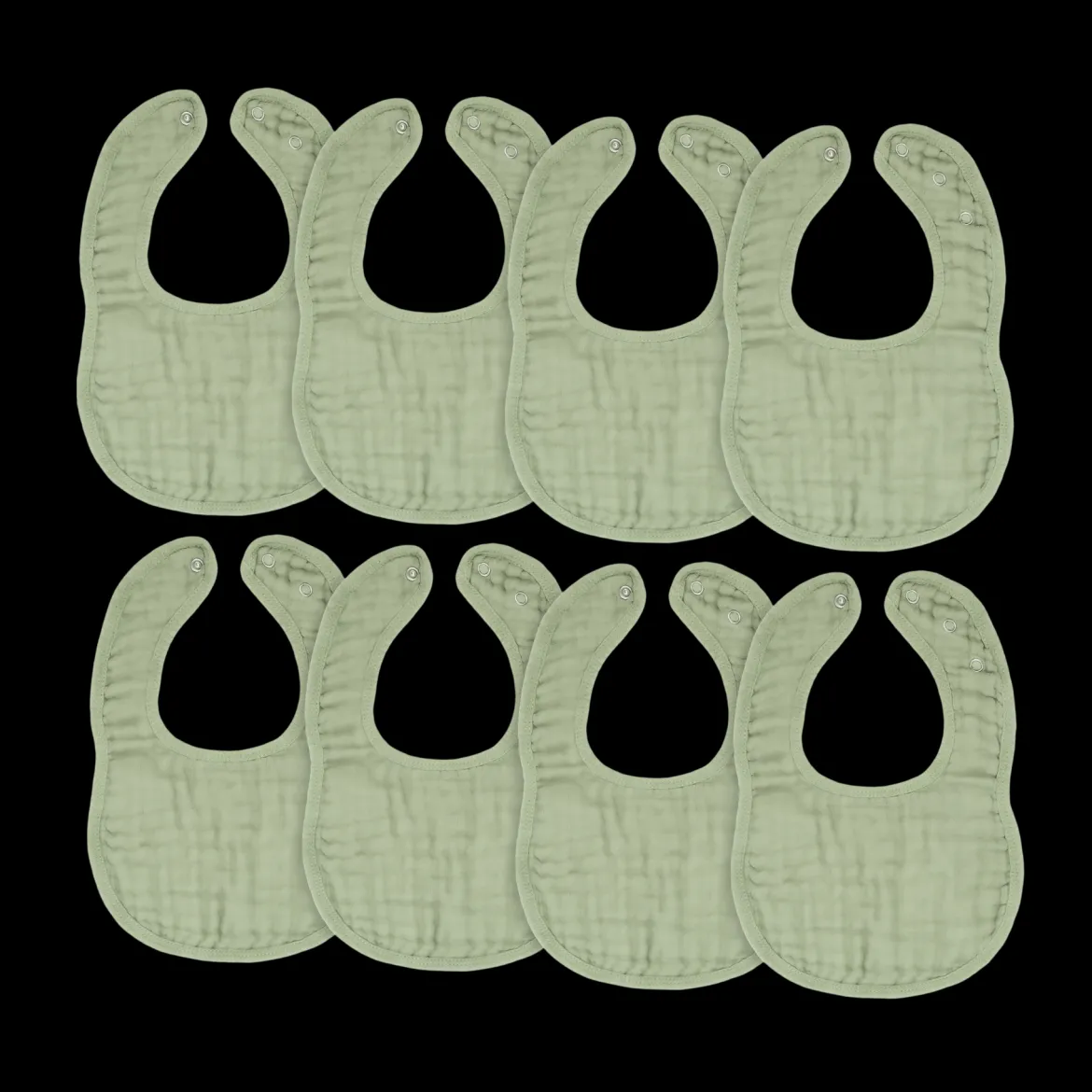 Muslin Bibs with Adjustable Snaps (8 Pack)