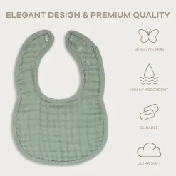 Muslin Bibs with Adjustable Snaps (8 Pack)
