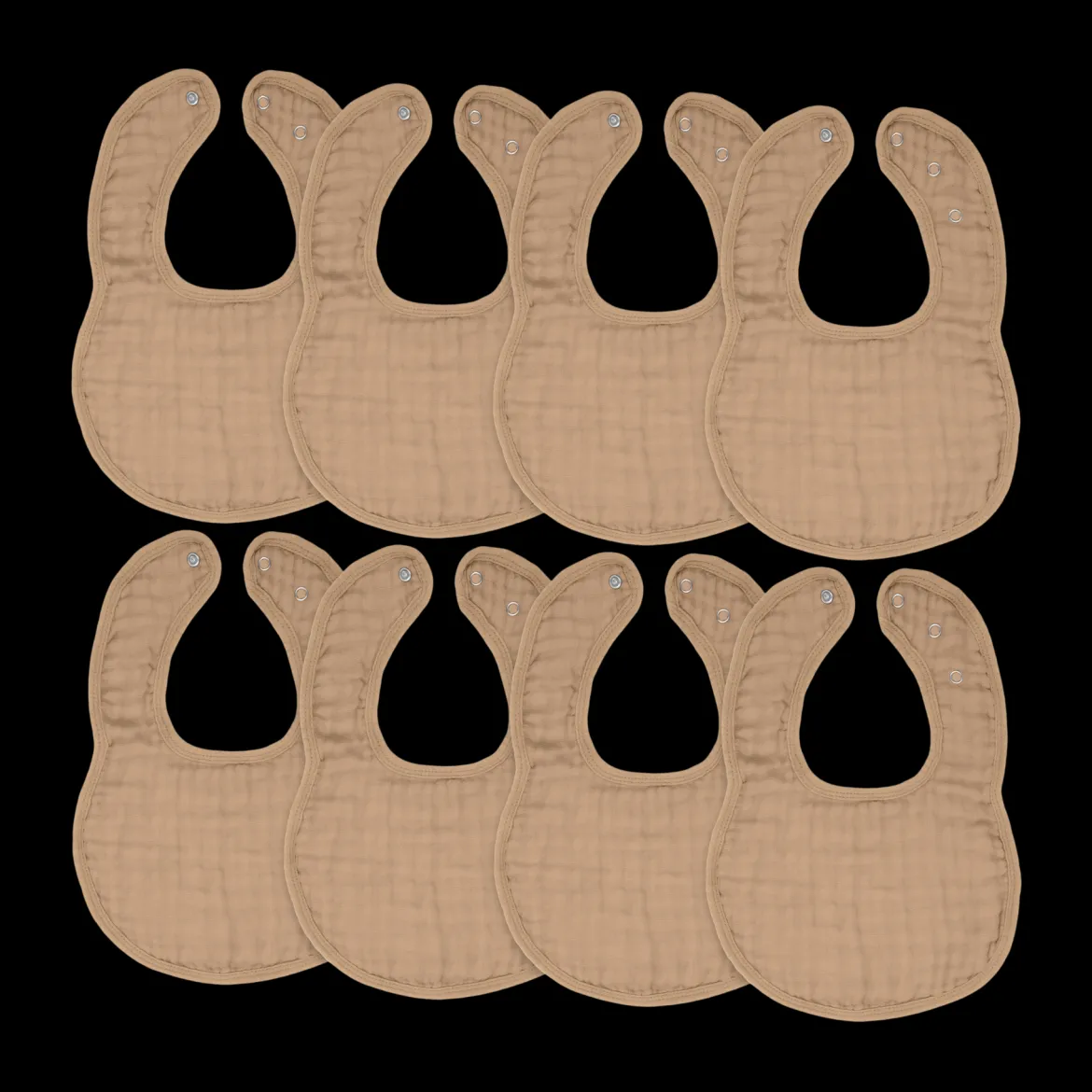Muslin Bibs with Adjustable Snaps (8 Pack)