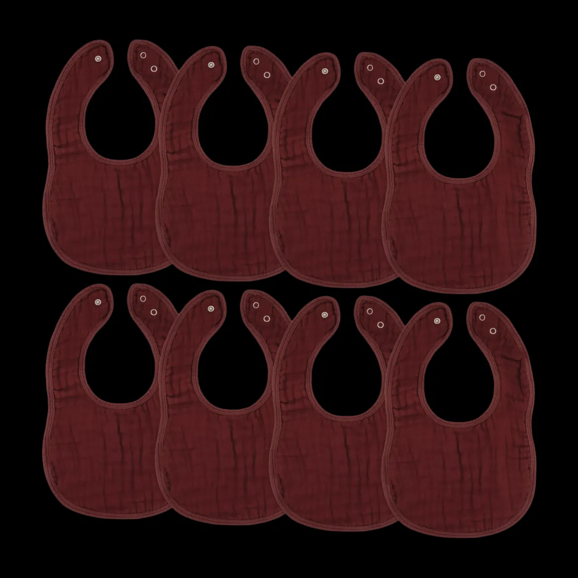 Muslin Bibs with Adjustable Snaps (8 Pack)