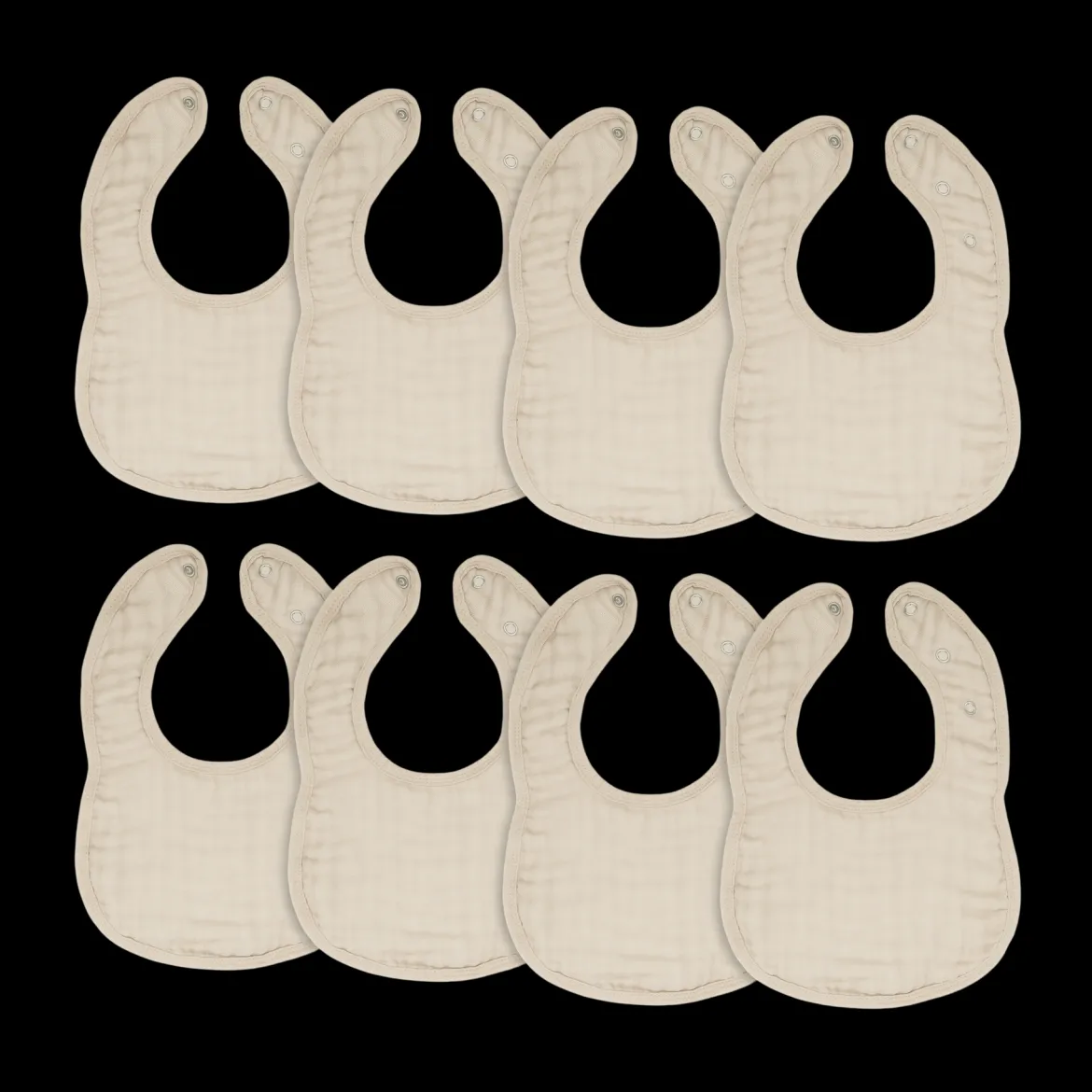 Muslin Bibs with Adjustable Snaps (8 Pack)