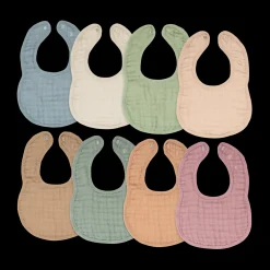 Muslin Bibs with Adjustable Snaps (8 Pack)