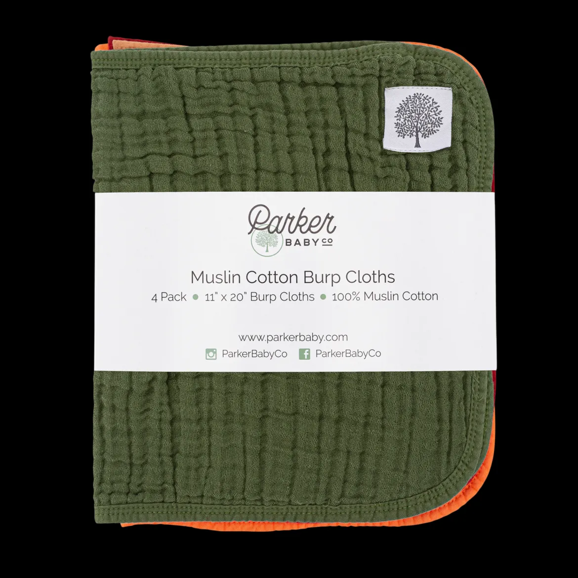 Muslin Cotton Burp Cloths (4-Pack)