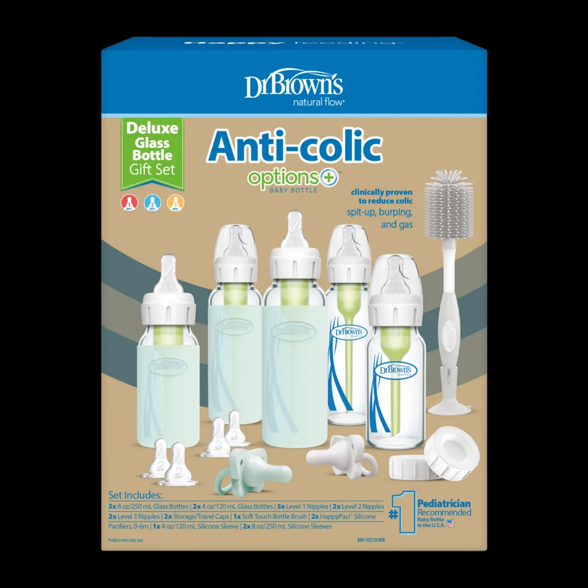 Options+ Narrow Glass Baby Bottle Starter Gift Set