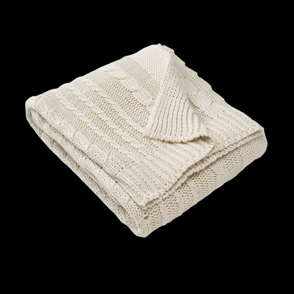 Organic Cable Knit Stroller Blanket