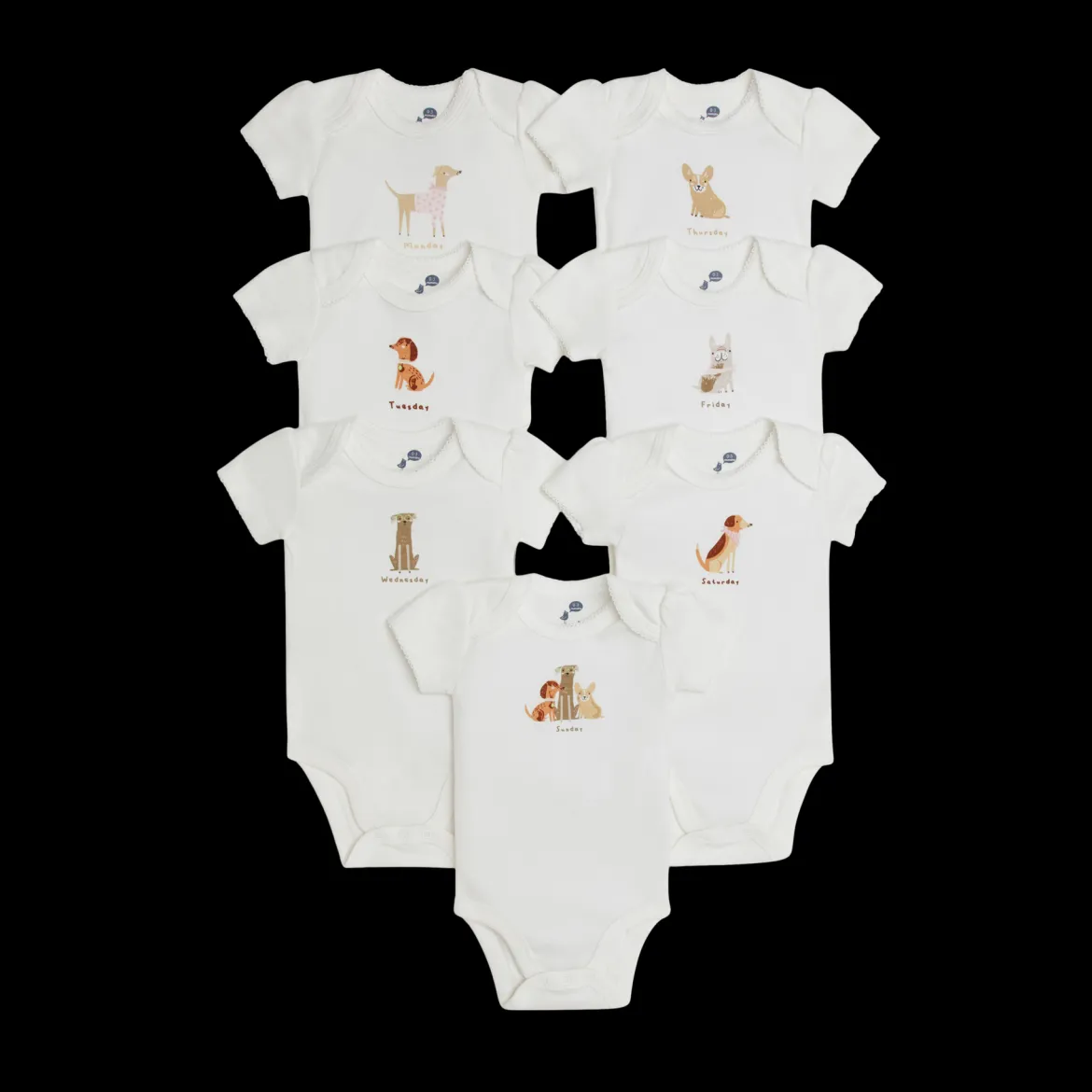 Organic Cotton Days Of The Week Bodysuit (7 Pack)