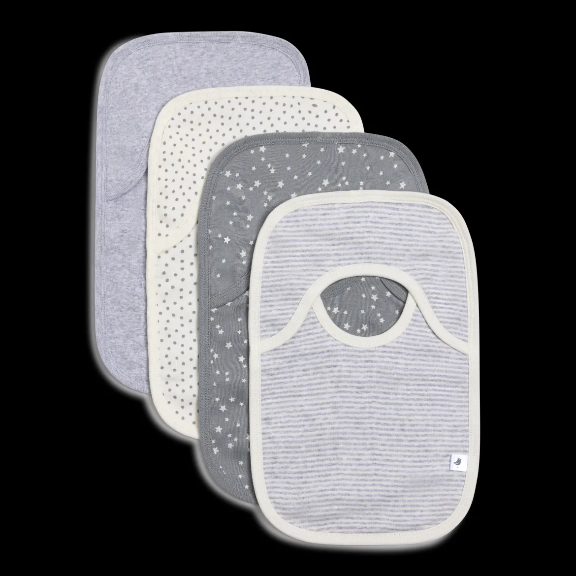 Organic Cotton Lap Shoulder Bib (4 Pack)