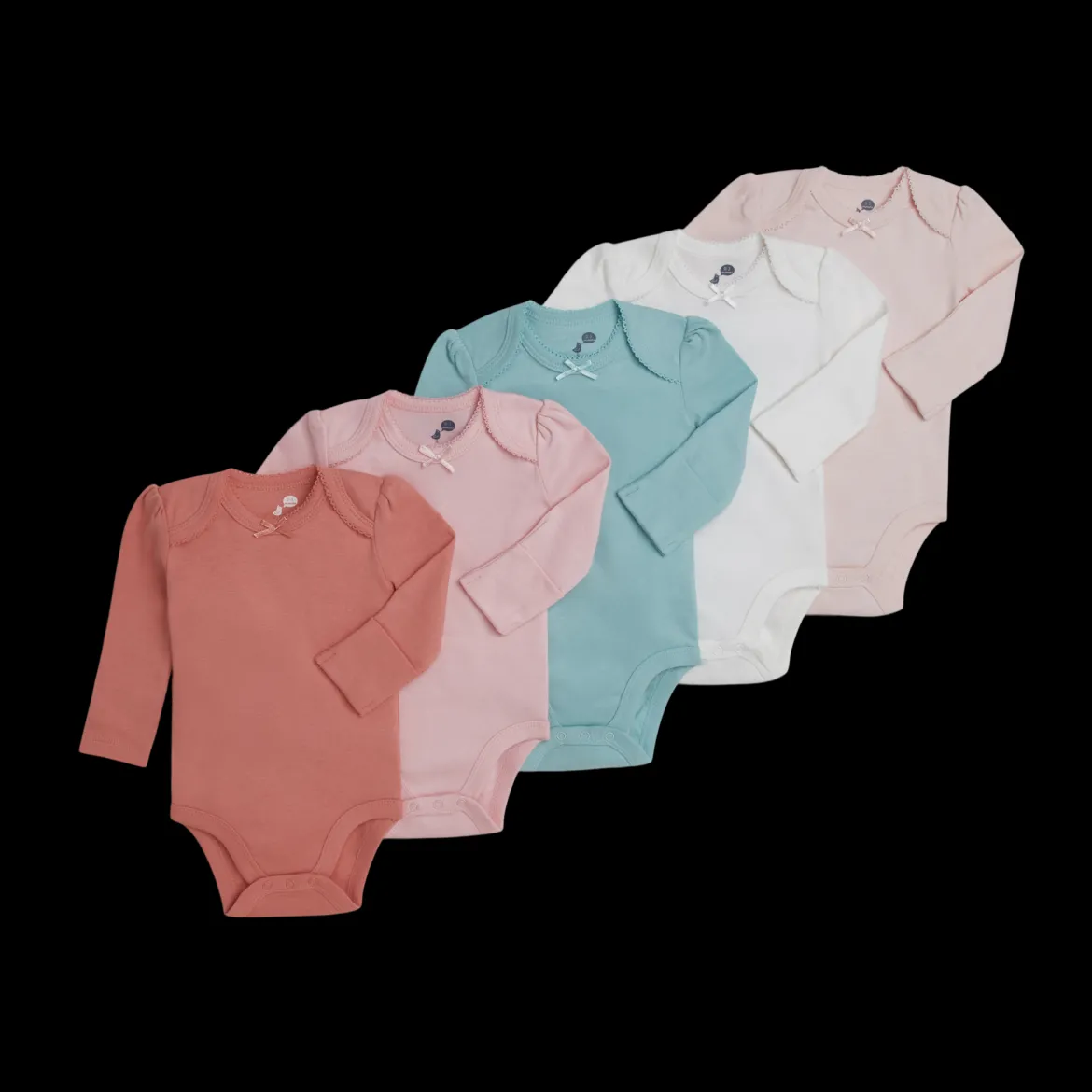 Organic Cotton Long-Sleeve Solid Bodysuits (5 Pack)