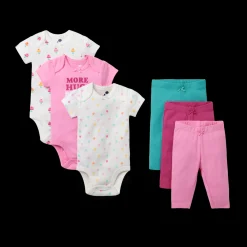 Organic Cotton Short Sleeve Bodysuit & Pant 6-Piece Gift Set