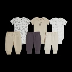 Organic Cotton Short Sleeve Bodysuit & Pant 6-Piece Gift Set