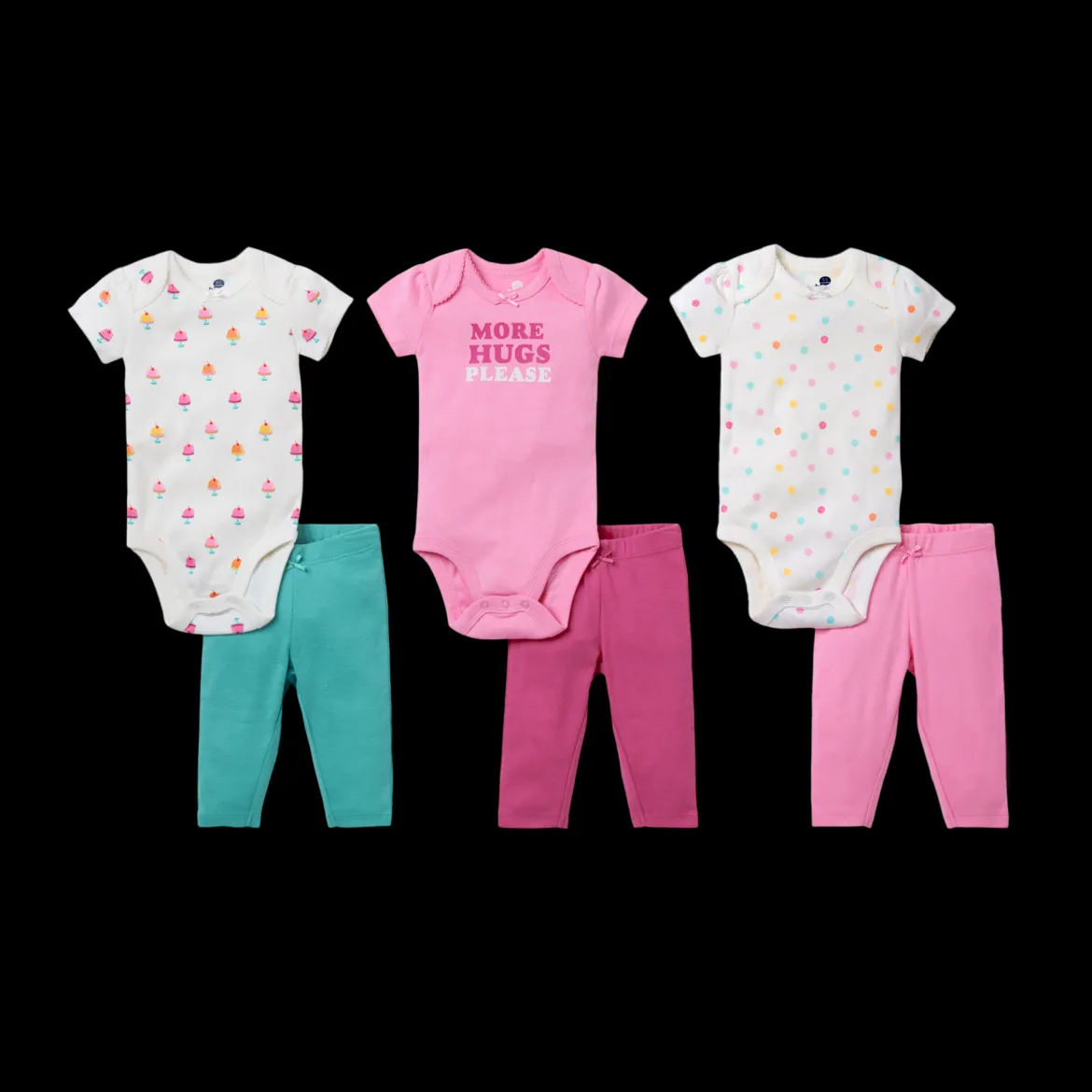 Organic Cotton Short Sleeve Bodysuit & Pant 6-Piece Gift Set