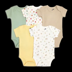 Organic Cotton Short-Sleeve Printed Bodysuit (5 Pack)