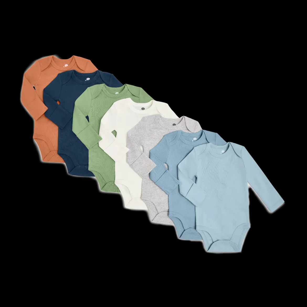 Organic Cotton Solid Long Sleeve Bodysuit (7 Pack)