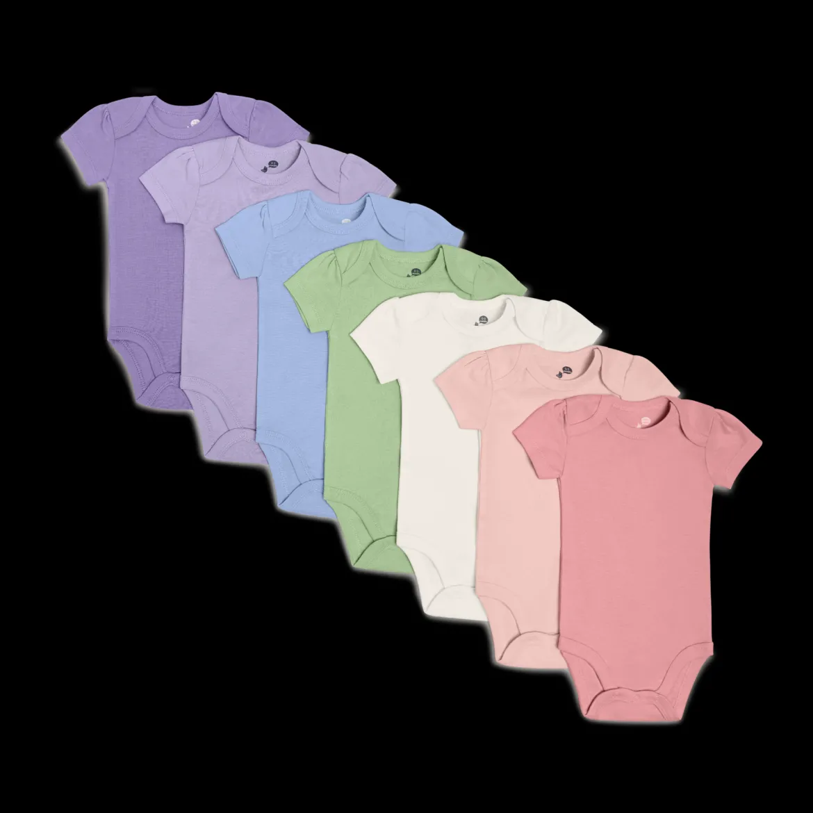 Organic Cotton Solid Short Sleeve Bodysuit (7 Pack)