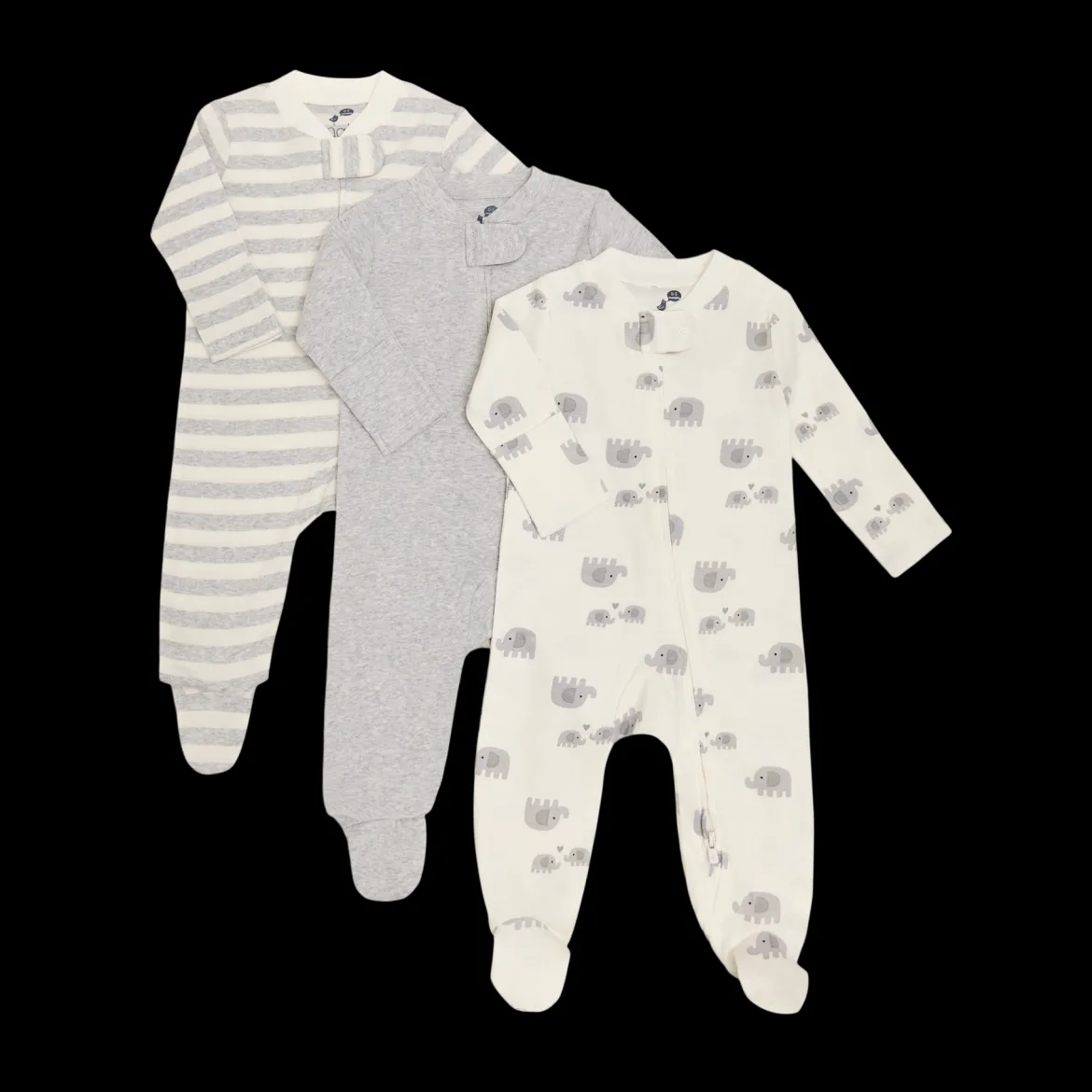 Organic Cotton 2-Way Zip Footie (3 Pack)