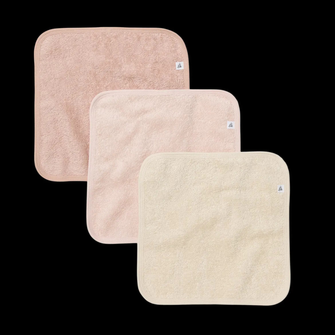Organic Cotton Woven Terry Solid Washcloths (3 Pack)