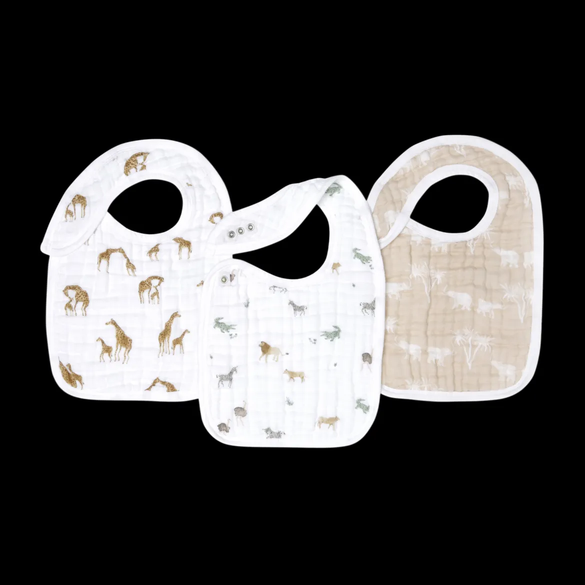 Organic Muslin Snap Bibs (3 Pack)