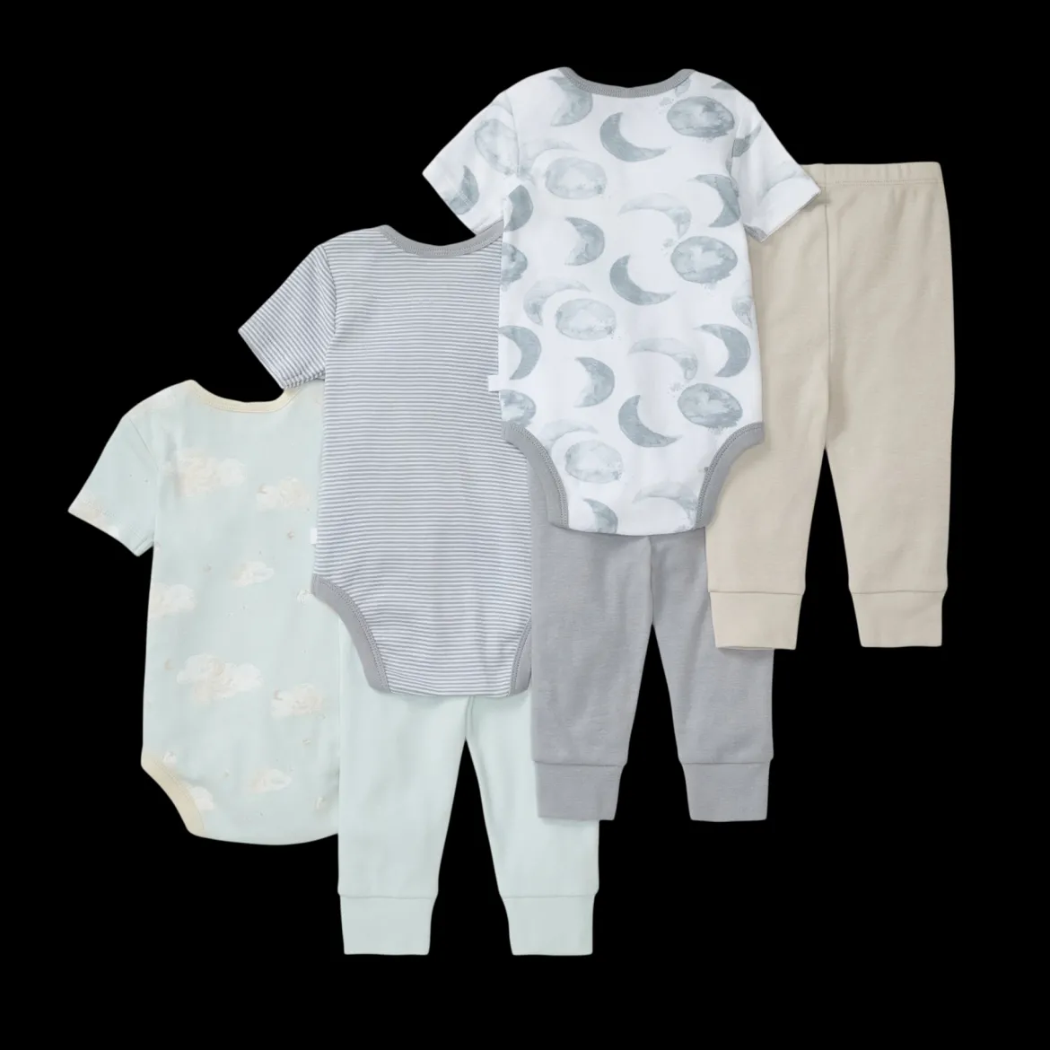 Organic Short Sleeve Bodysuit & Pant Set (3 Pack)