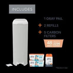 Platinum Stainless Steel Diaper Pail Gift Set