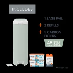 Platinum Stainless Steel Diaper Pail Gift Set